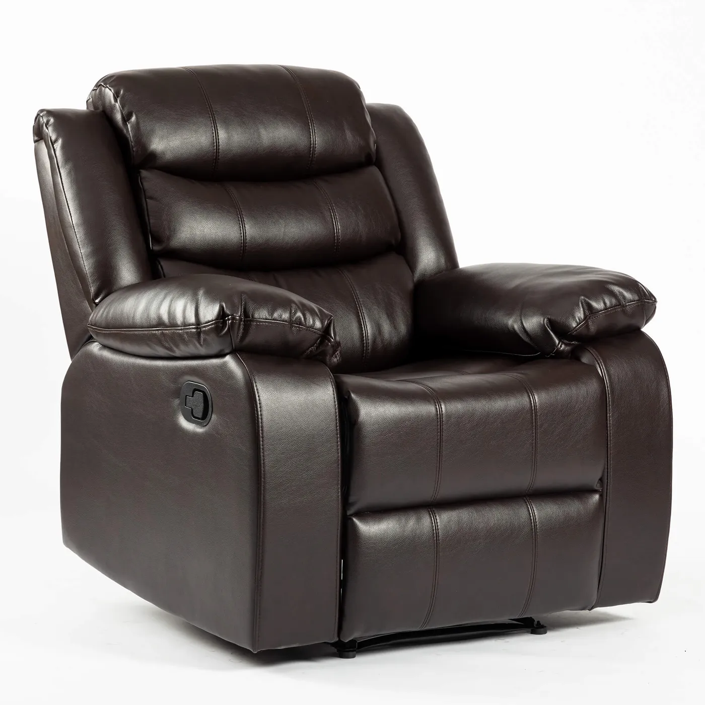 Turin Brown Aire Leather Manual Recliner Armchair