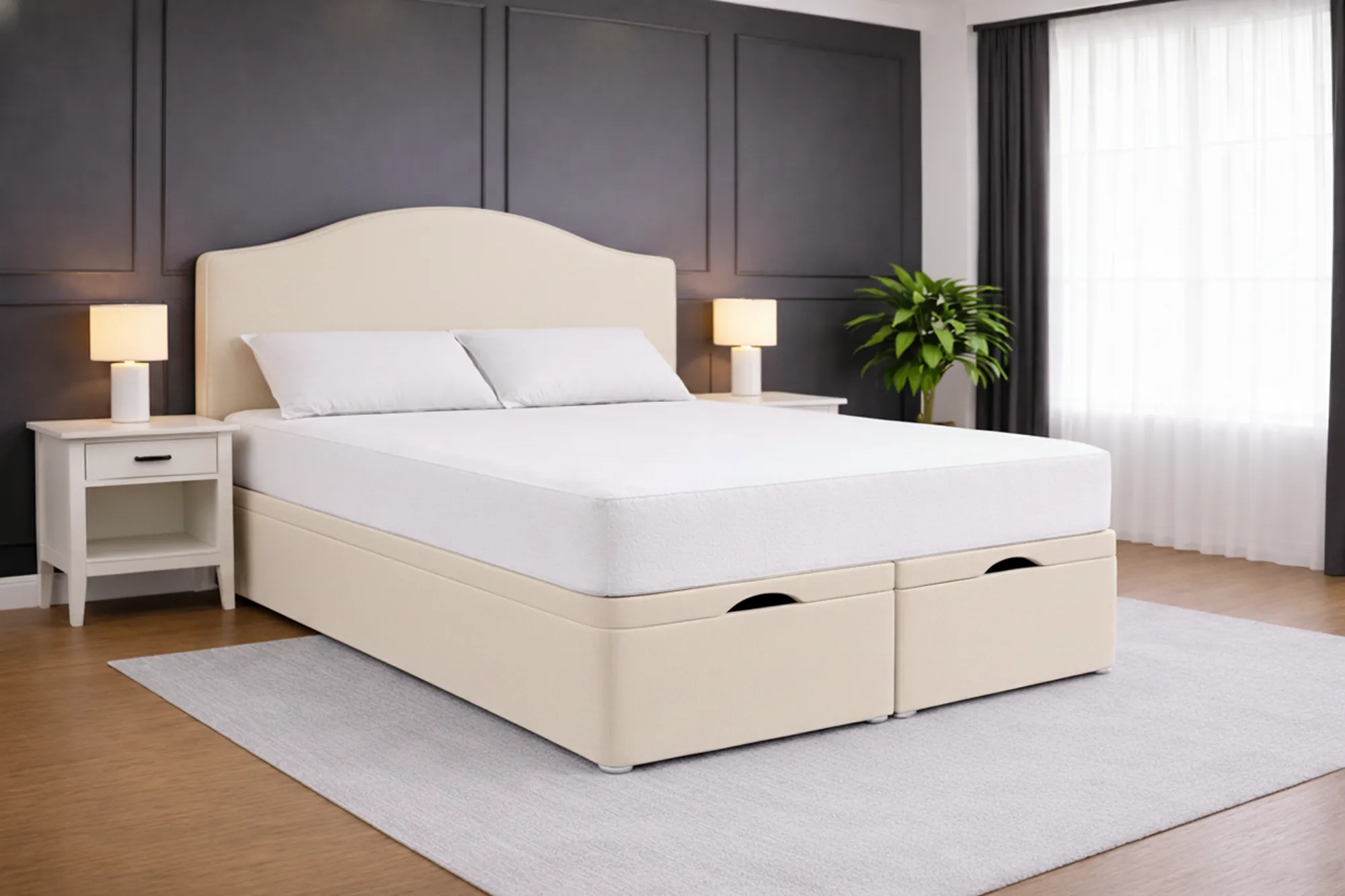 Cyrus Plush Velvet Divan Ottoman Bed
