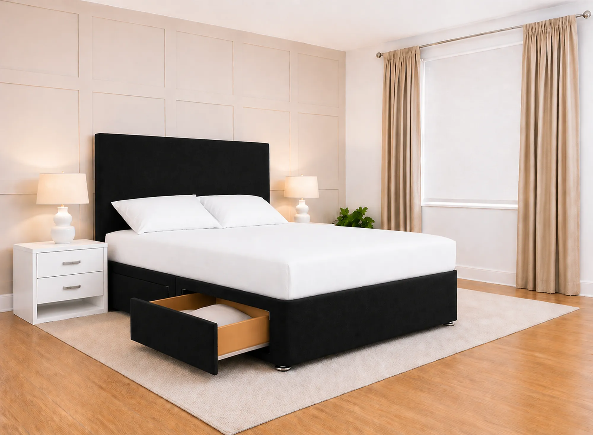 Épure Plush Velvet Divan Bed Base