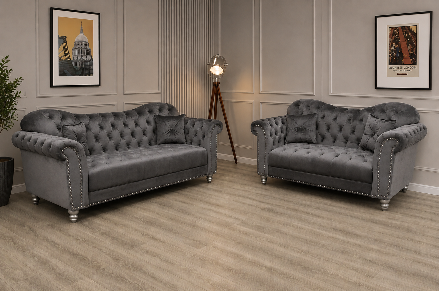 Elegance Chesterfield 3 Seater & 2 Seater Sofa Suite