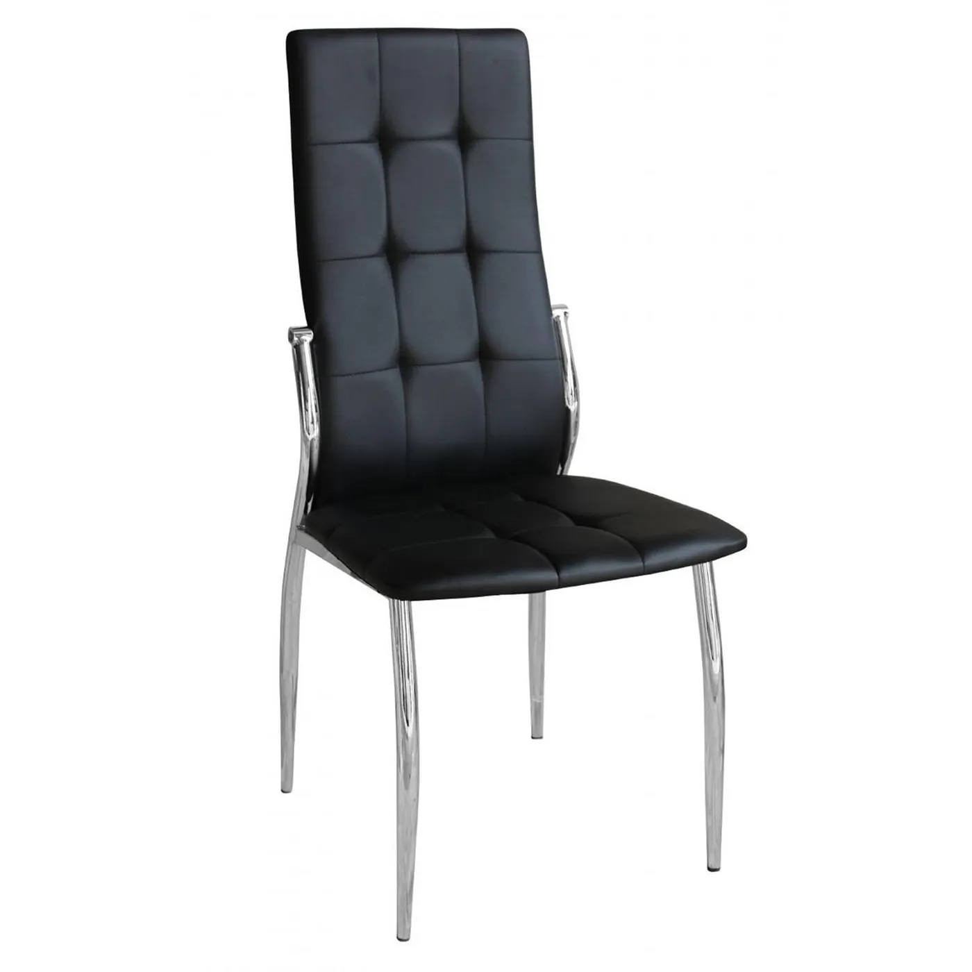 Oyster PU Dining Chairs with Chrome Legs – Set of 4