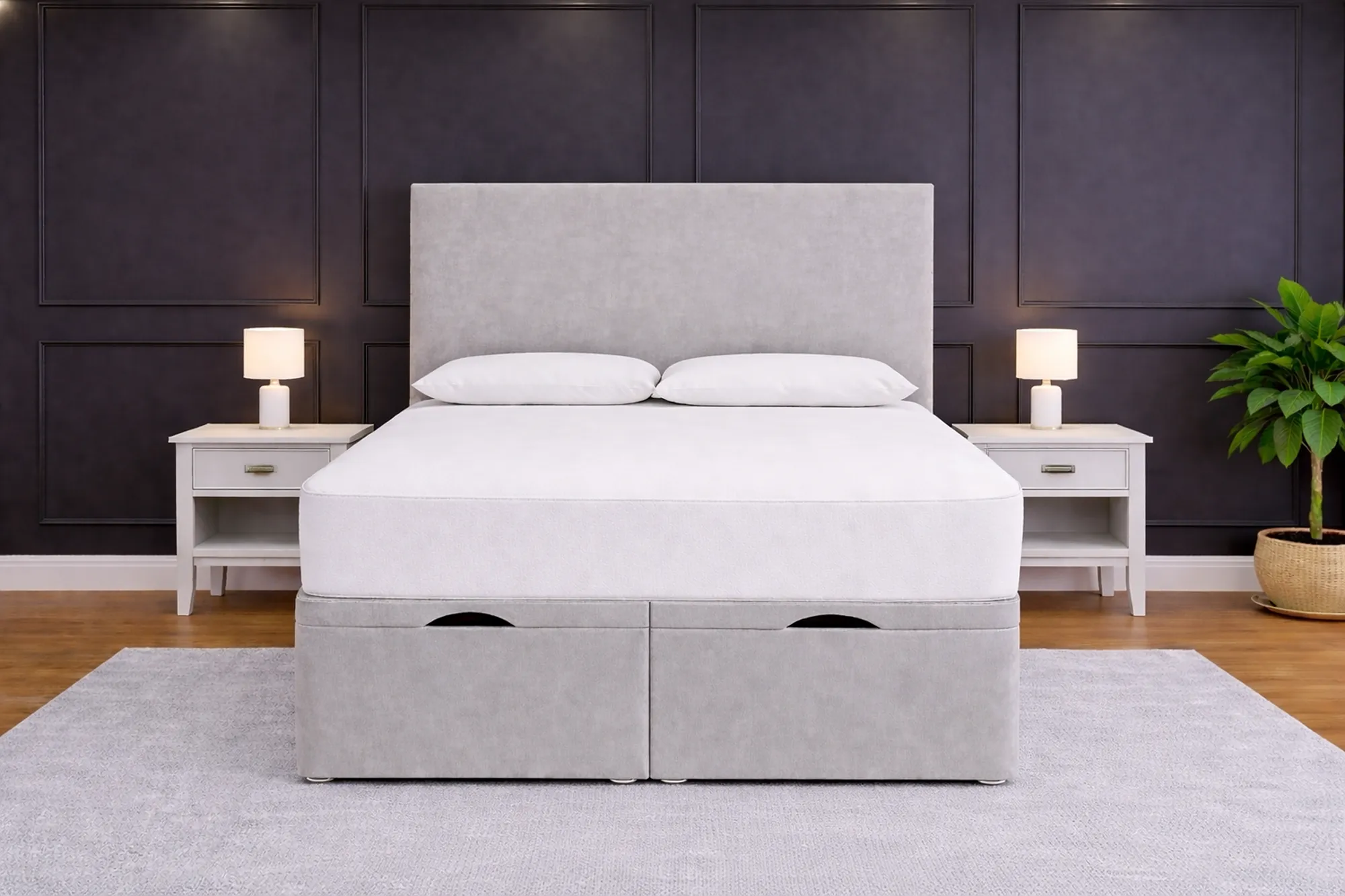 Épure Plush Velvet Divan Ottoman Bed