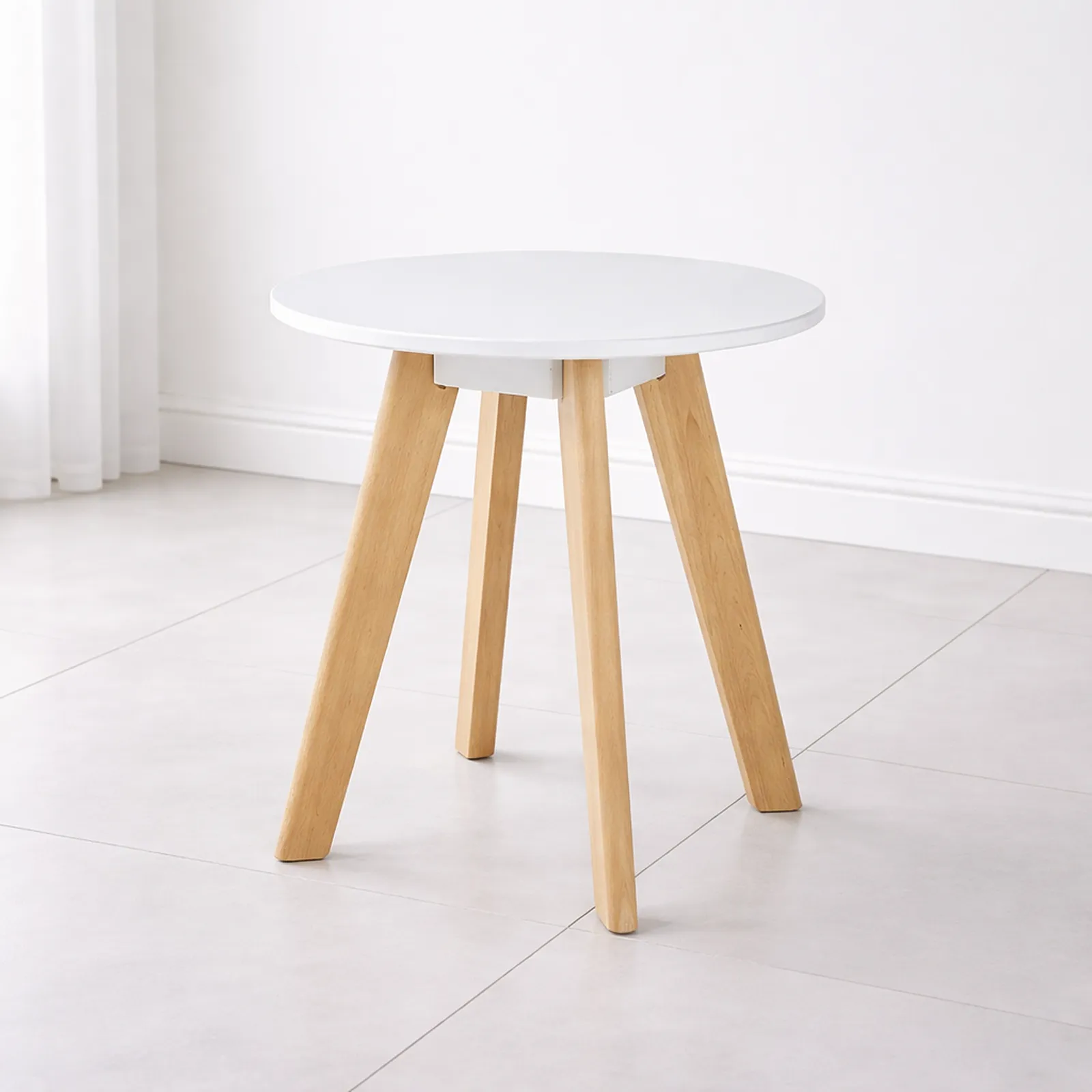 Belgium Round Side Table White