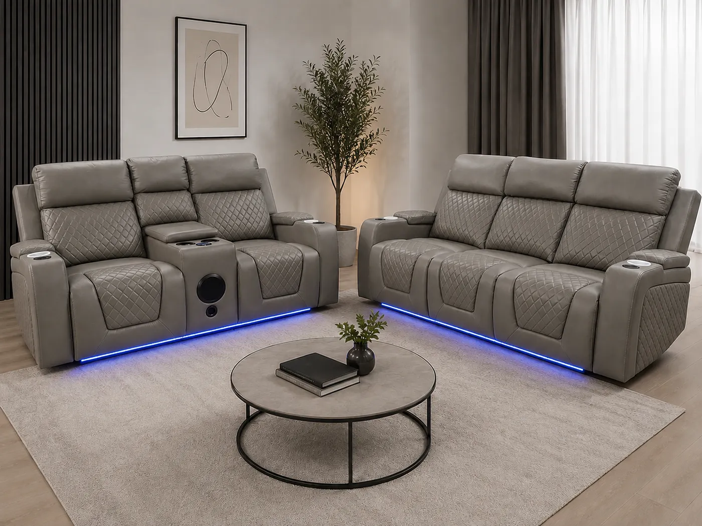 Florida Leather Electric Recliner Sofa Set 3+2