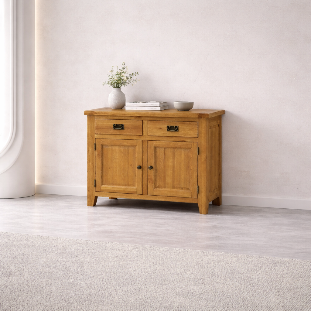 Acorn Solid Oak Sideboard Small 2 Doors & 2 Drawers