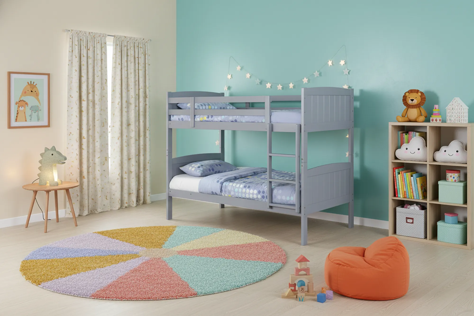 Hayes Solid Wood Bunk Bed Grey