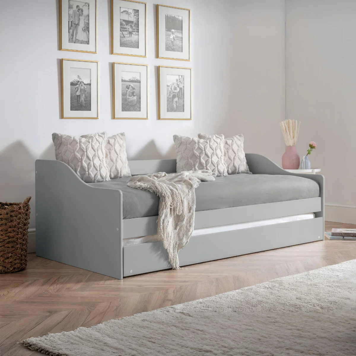 Elba Grey Day Sofa Day Bed with Pull Out Trundle