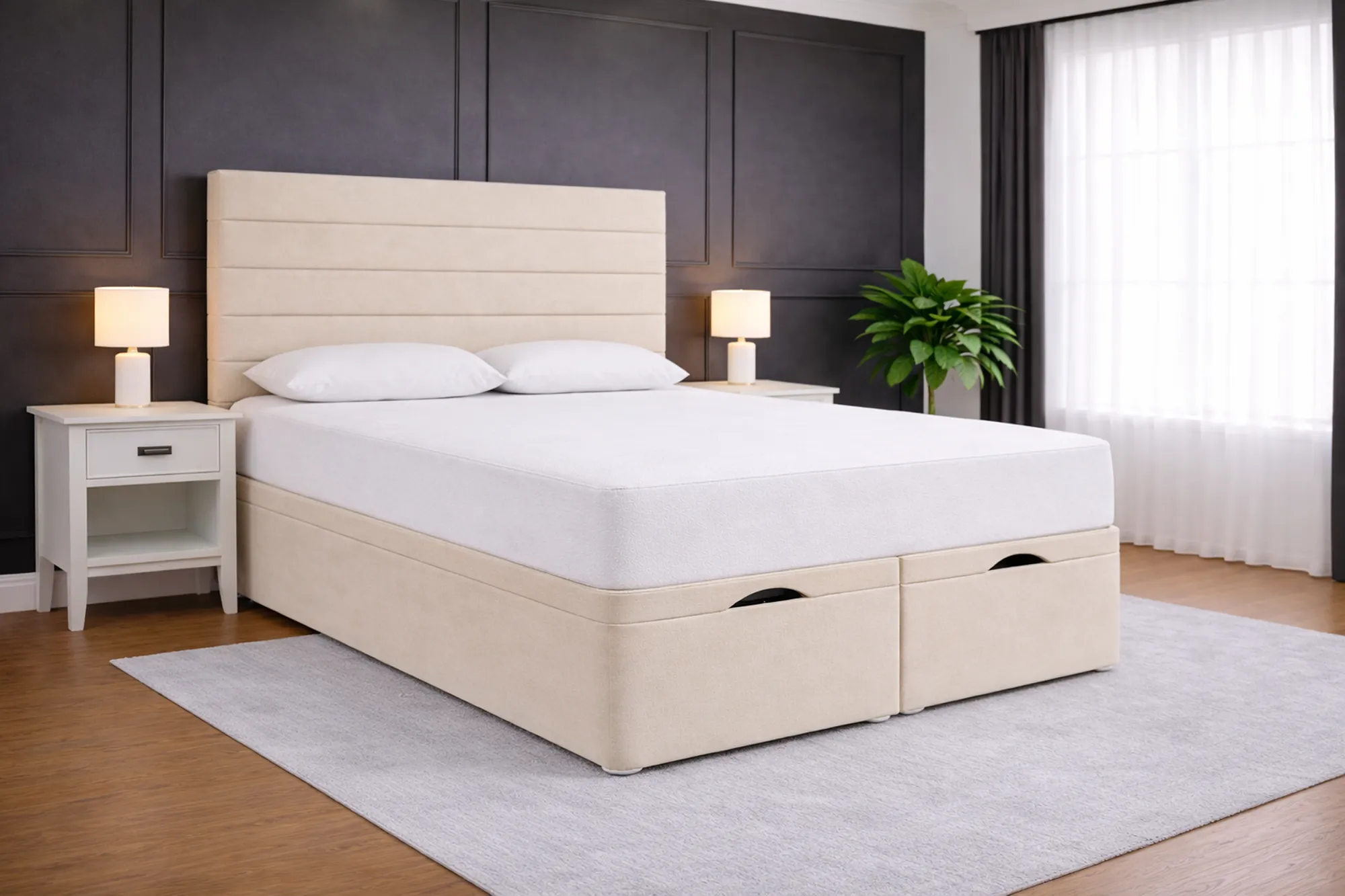 Siena Plush Velvet Divan Ottoman Bed