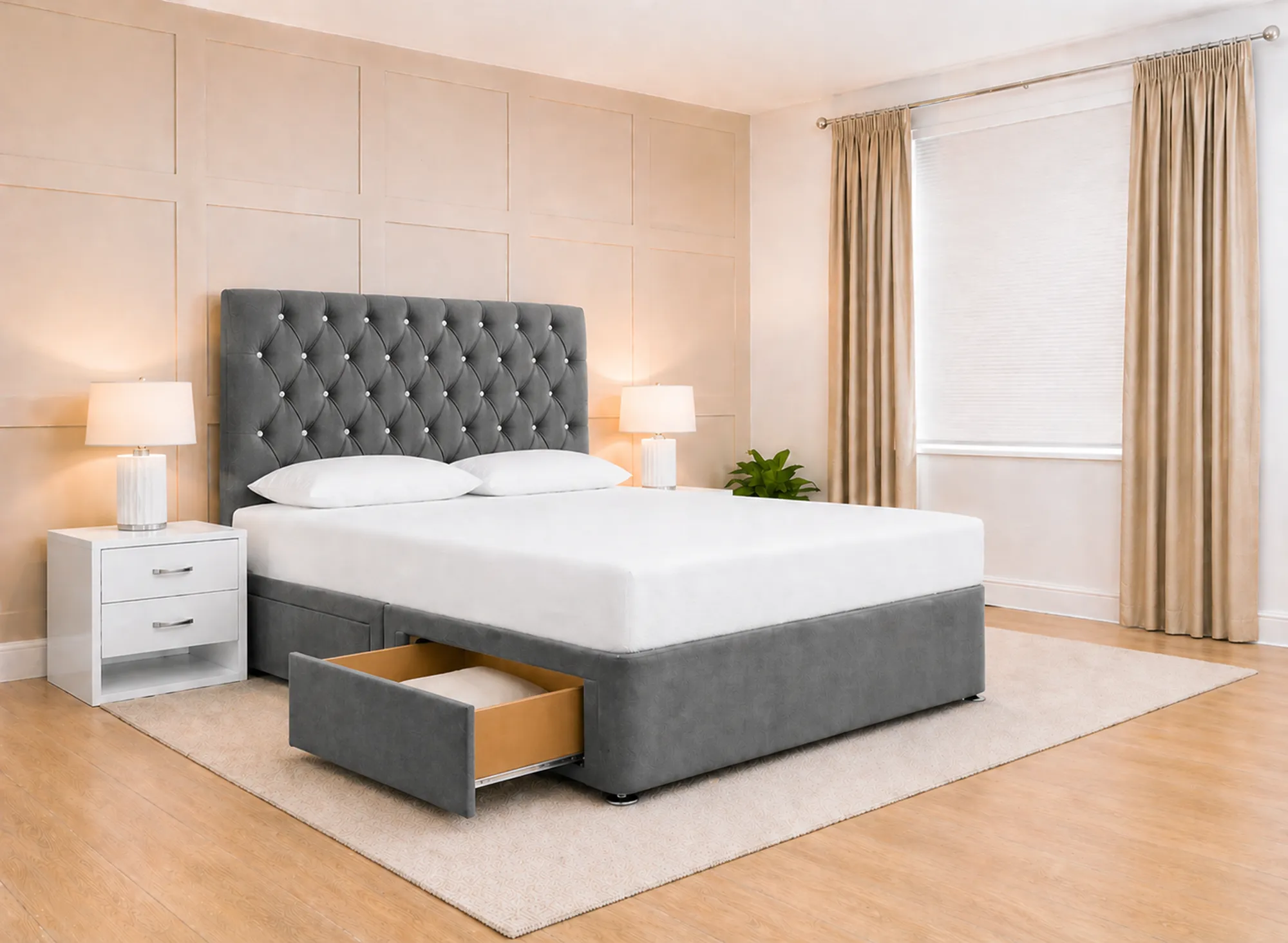 Royale Chesterfield Plush Velvet Divan Bed Base