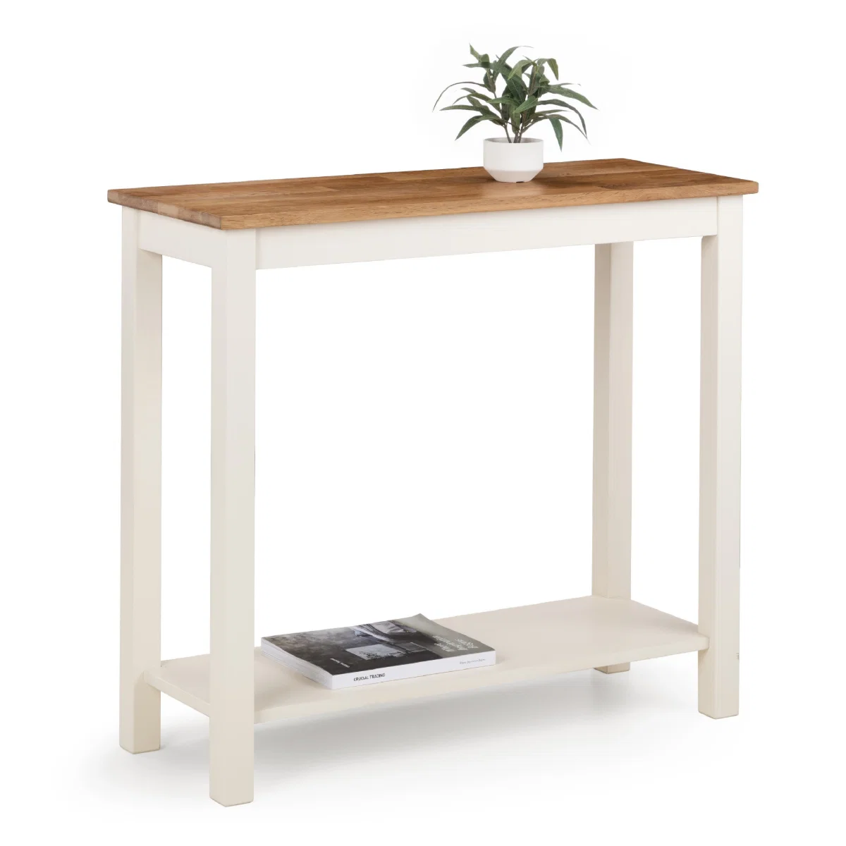 Coxmoor Console Table with Shelf – Solid Oak Hall Table with Lower Shelf