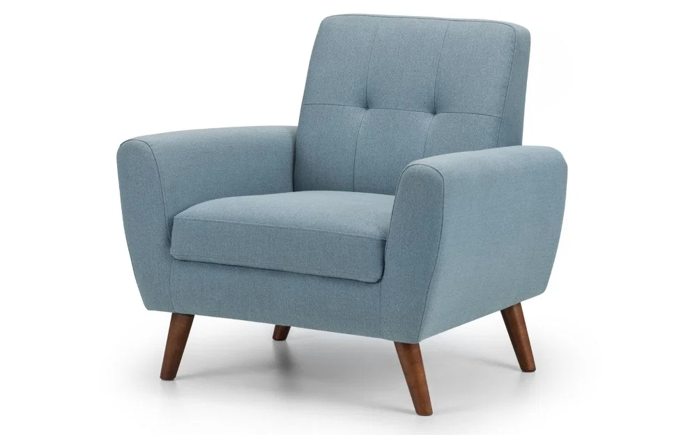 Monza Blue Linen Armchair – Scandinavian Accent Chair