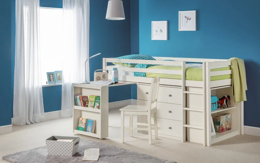 Roxy Stone White Sleepstation Bed with Desk & Storage