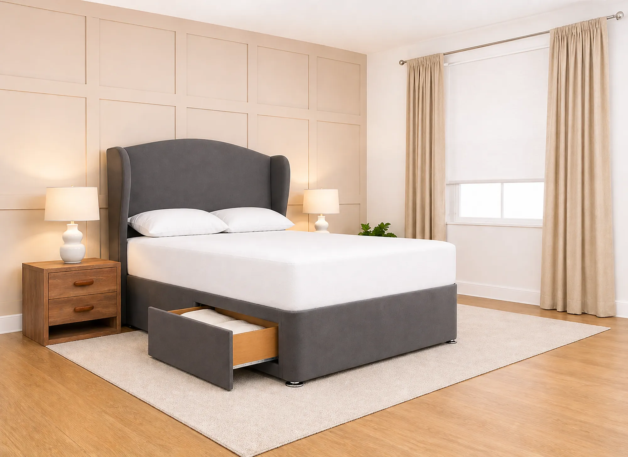 Cyrus Wingback Divan Bed Base – Small Double+