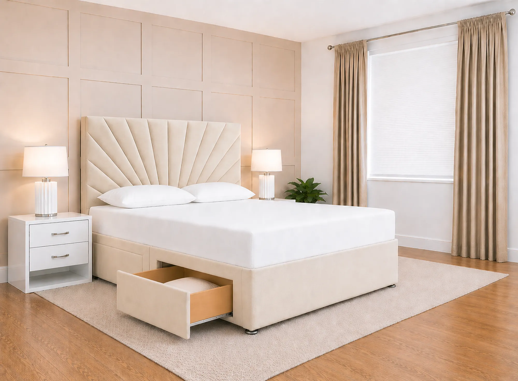 Aurore Plush Velvet Divan Bed Base
