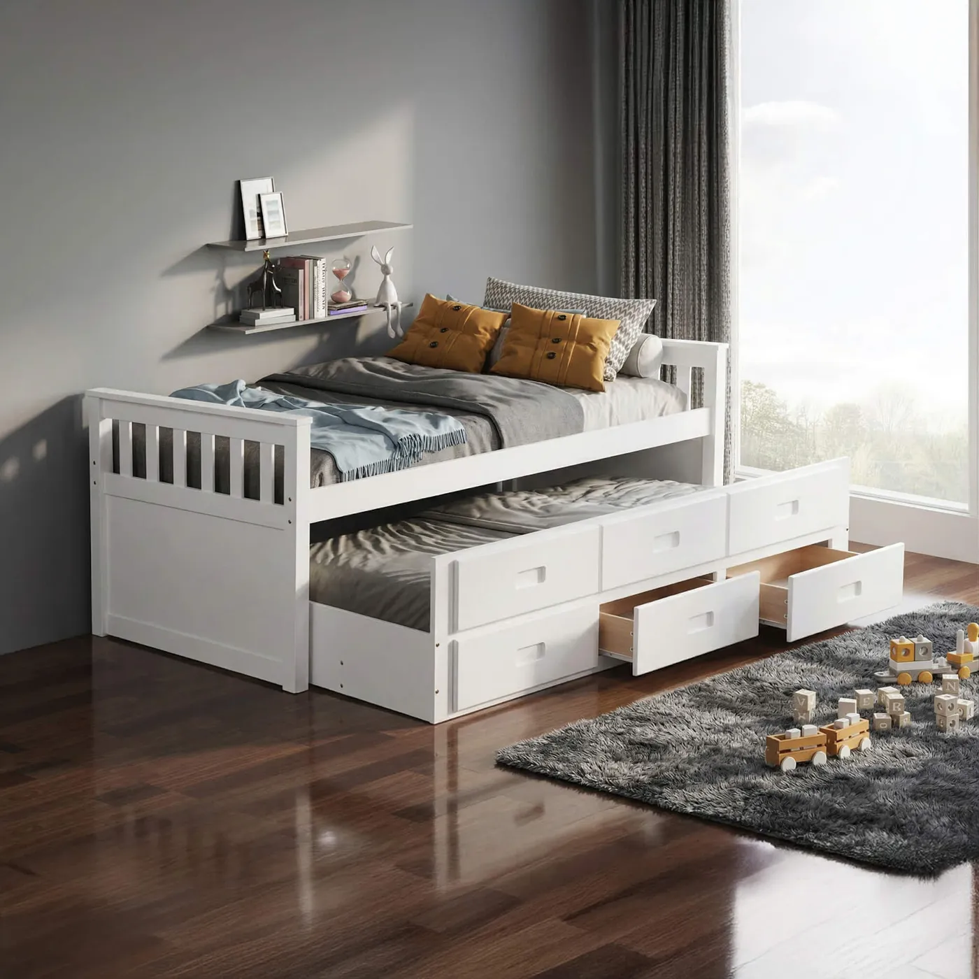 Captains-Single Bed with Underbed & Storage Drawers