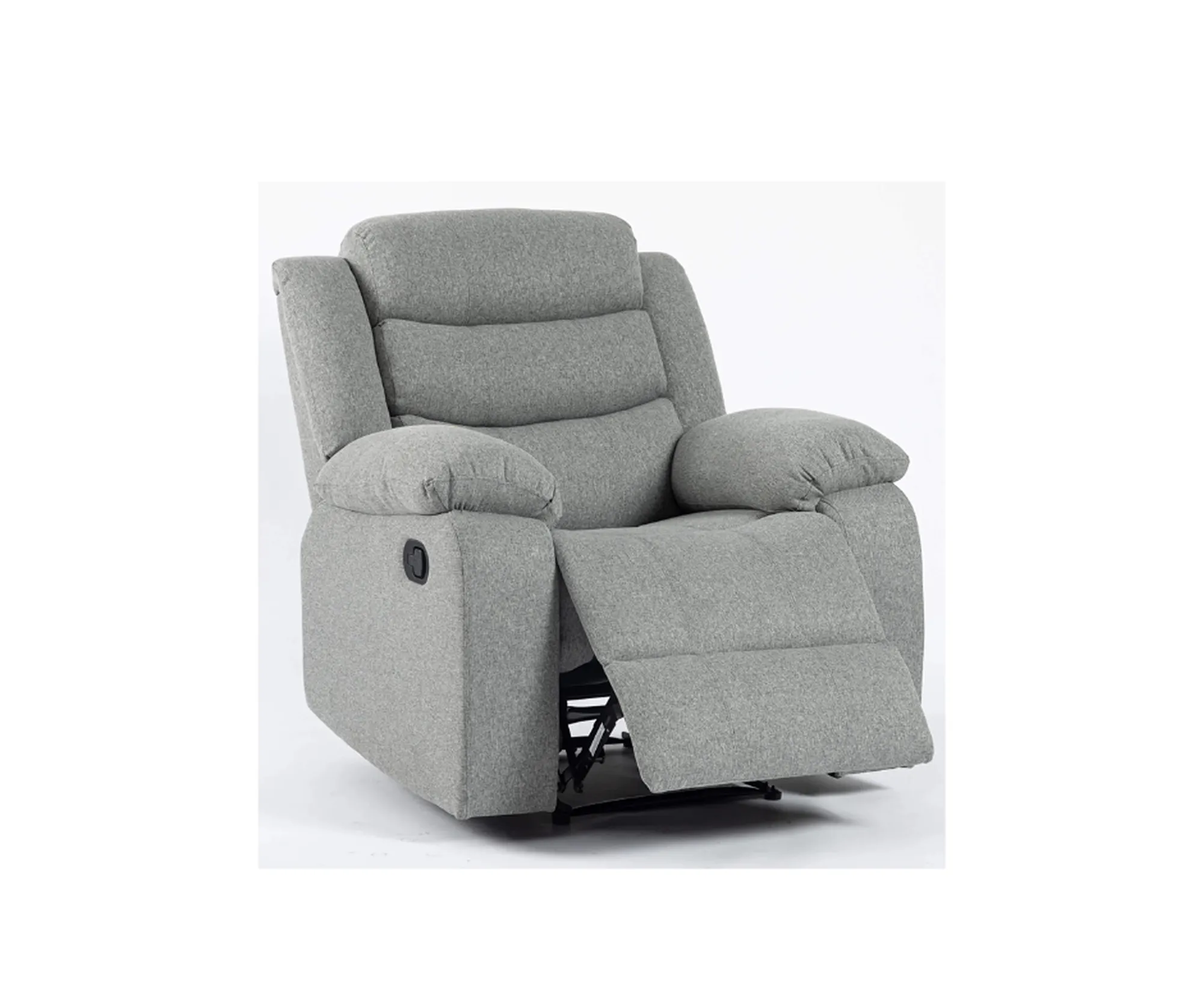 Turin Light Grey Fabric Manual Recliner Armchair