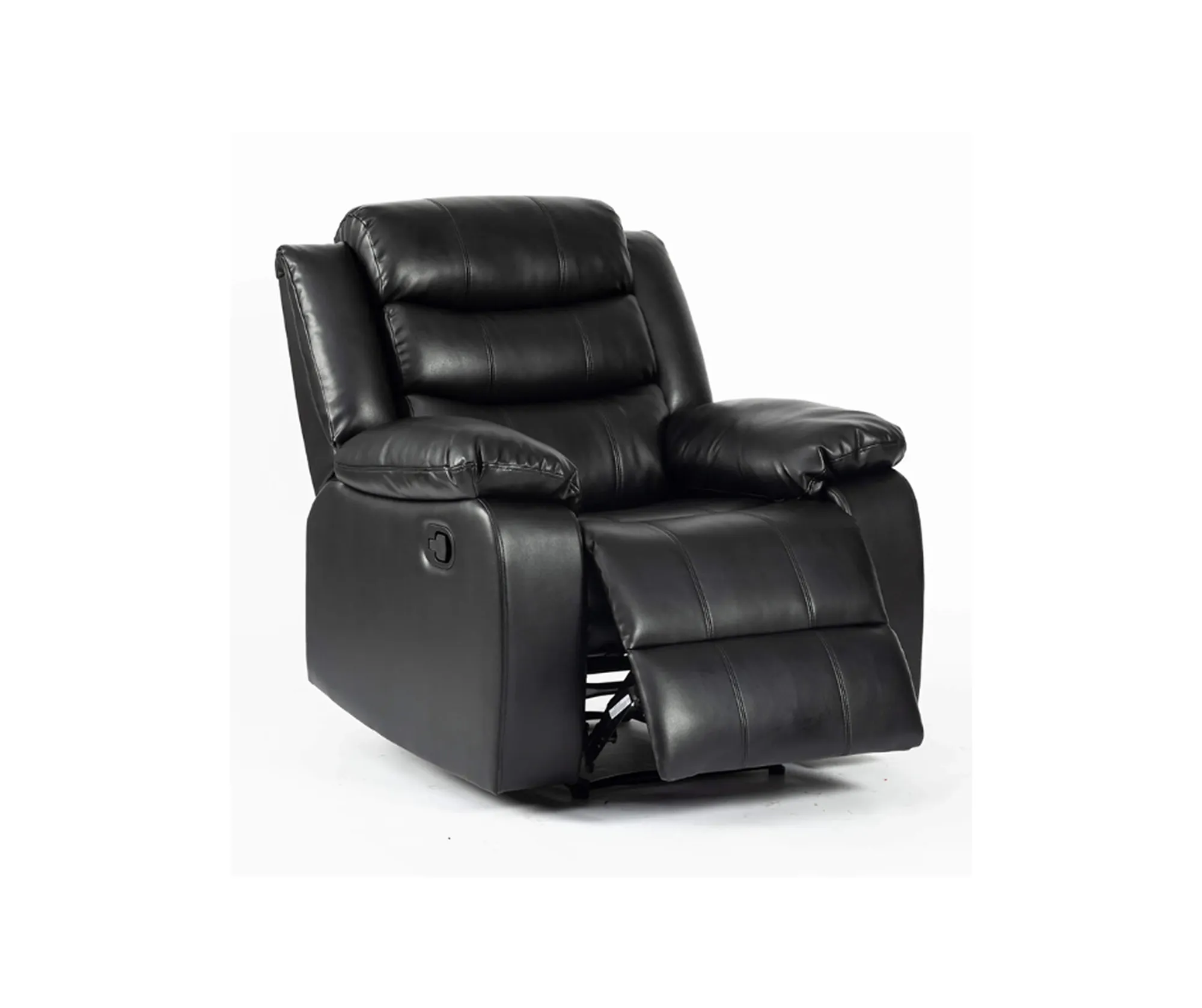 Turin Black Aire Leather Manual Recliner Armchair