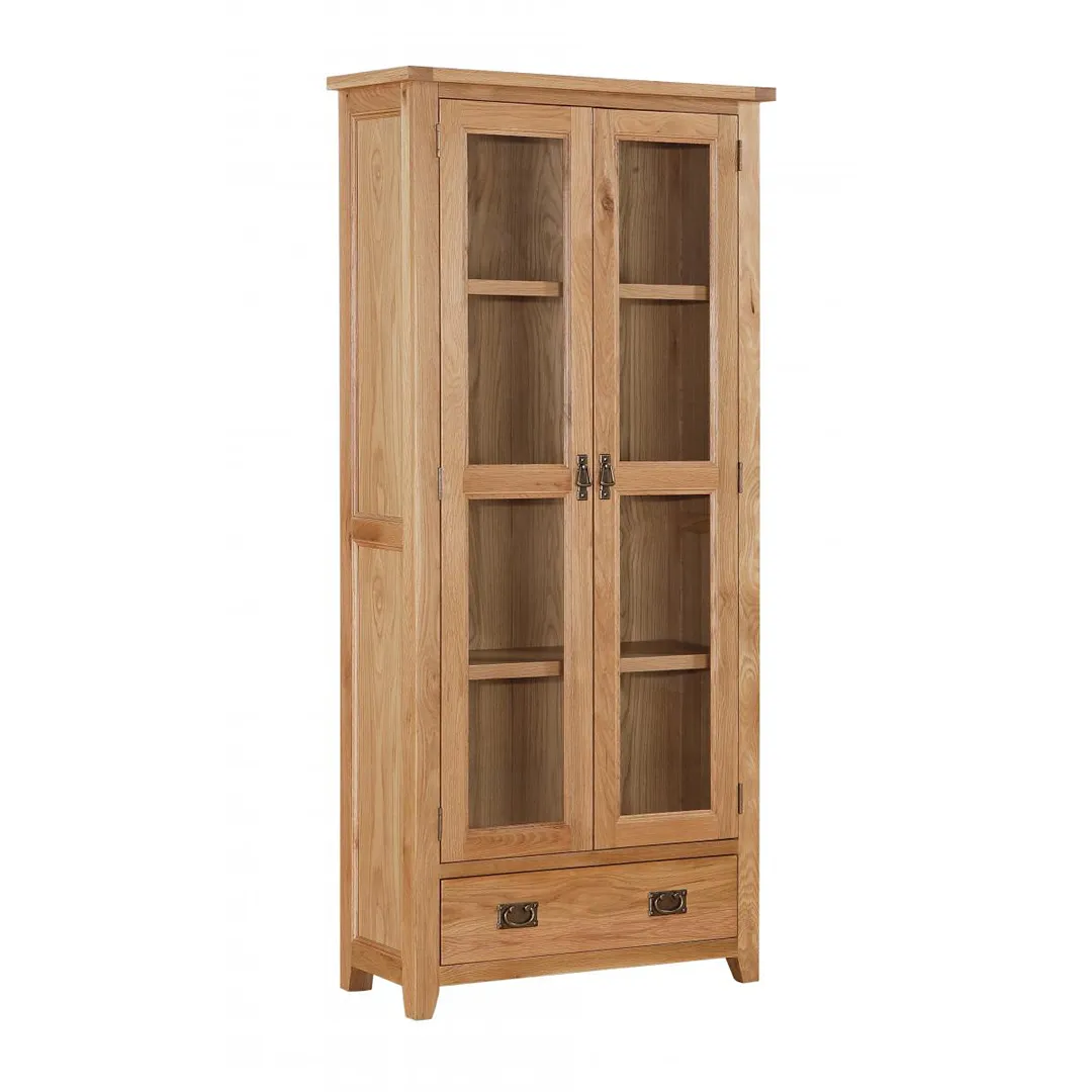 Stirling Solid Oak 2 Door Display Cabinet – Assembled