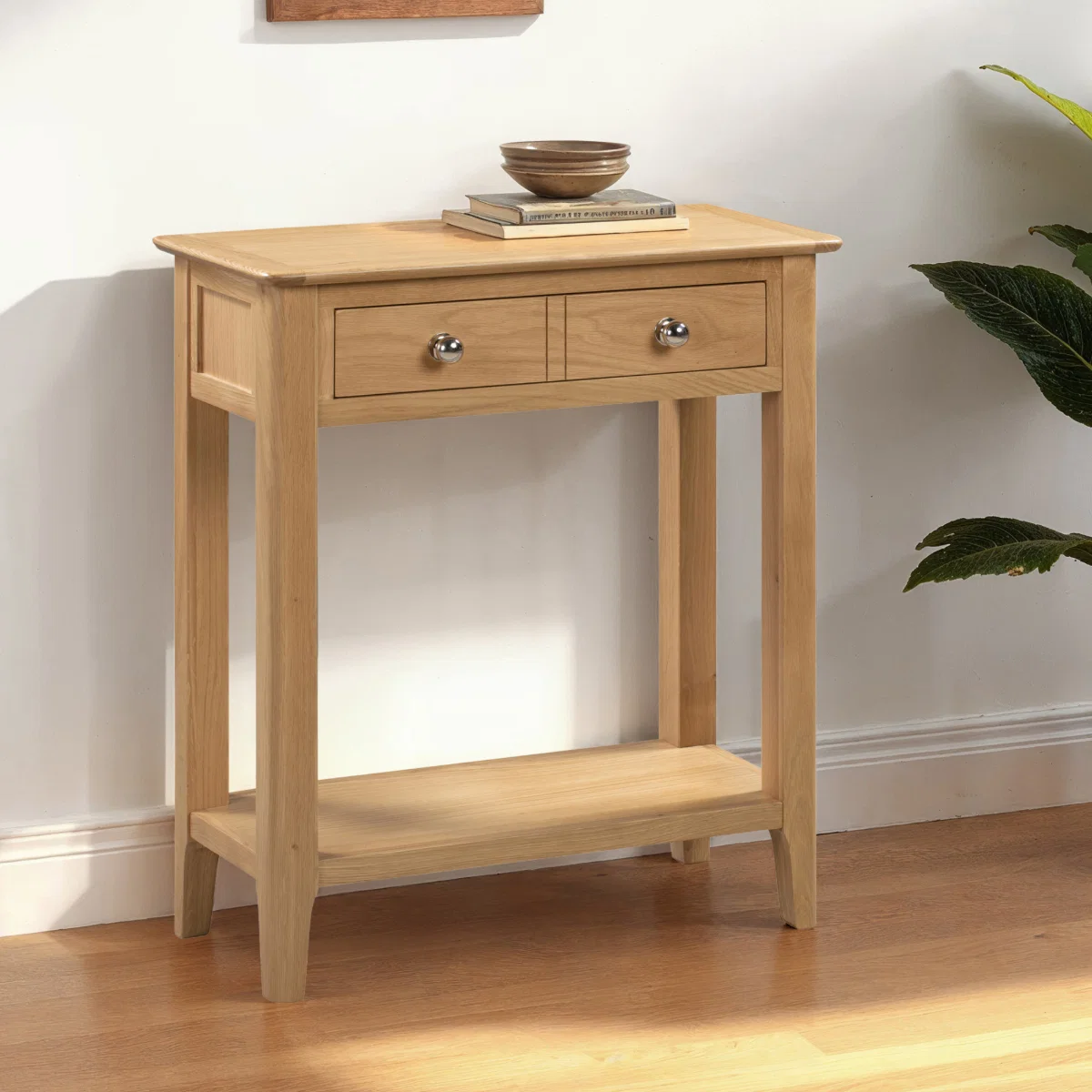 Cotswold Solid Oak Console Table with Drawer – Hallway Console Table
